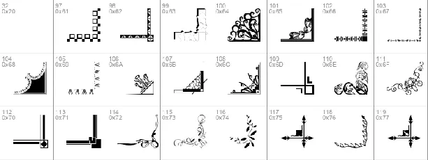 Border Corners 2 font