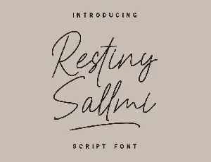 Restiny Sallmi font