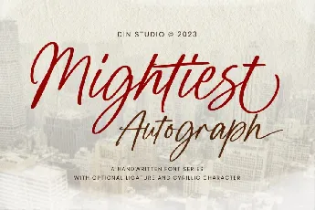 Mightiest Autograph font