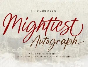 Mightiest Autograph font