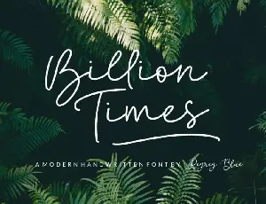 Billion Times Handwritten font