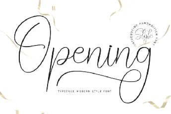 Opening Script Typeface font