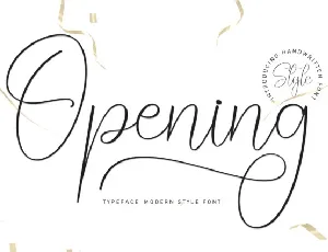 Opening Script Typeface font