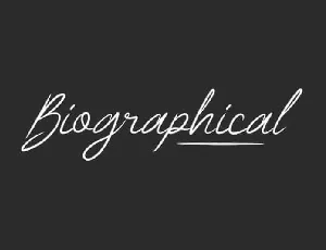 Biographical Script font