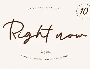 Right Now Signature font