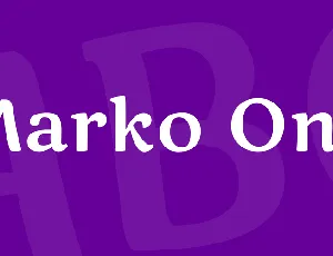 Marko One font