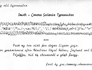 zai Smith-Corona Galaxie Typewriter font