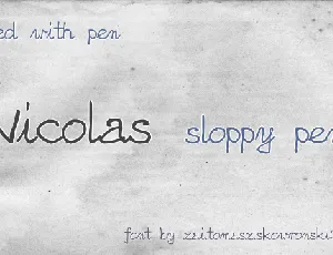 zai Nicolas Sloppy Pen font