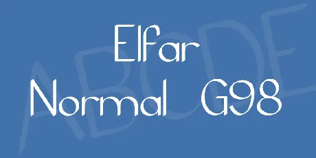 Elfar Normal G98 font