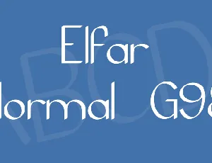 Elfar Normal G98 font