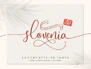 Slovenia Calligraphy font