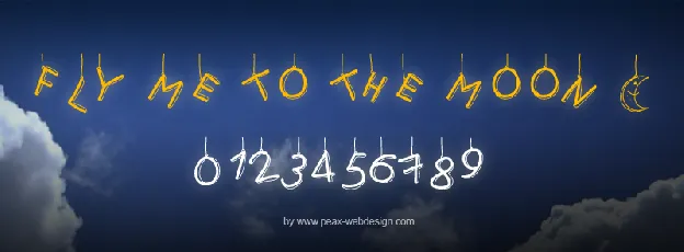 PWFlymetothemoon font