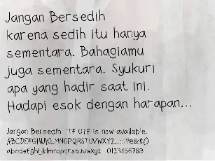 Jangan Bersedih font