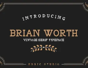 BRIAN WORTH Vintage font