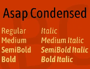 Asap Condensed font