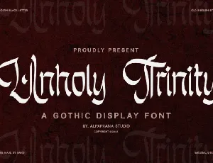 Unholy Trinity font