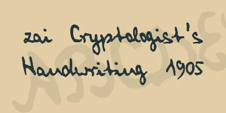 zai Cryptologist's Handwriting 1905 font