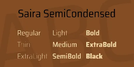 Saira SemiCondensed font