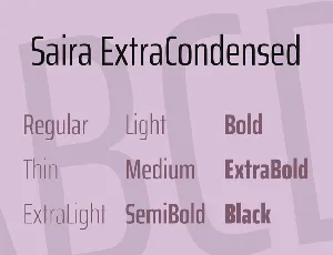 Saira ExtraCondensed font