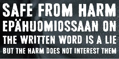 Safe from harm font