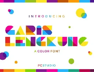 Garis Lengkung Colorful font