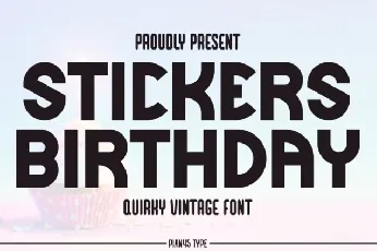 Stickers Birthday font