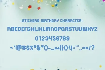 Stickers Birthday font