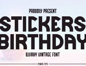 Stickers Birthday font