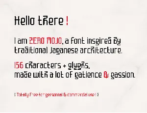 Zero Mojo font