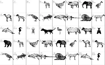 3D Animals font