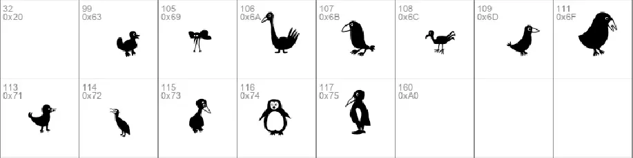 Birds font