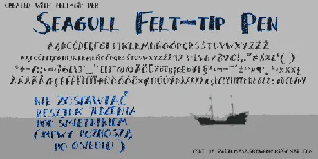 zai Seagull Felt-tip Pen font