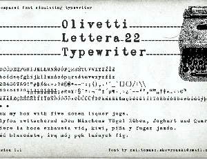 zai Olivetti Lettera 22 Typewriter font