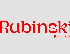 Rubinski Sans Serif font