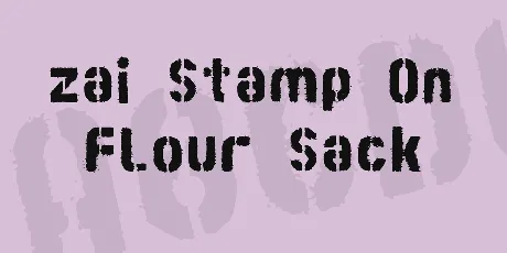 zai Stamp On Flour Sack font