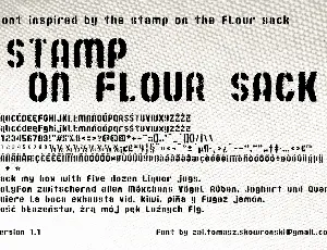 zai Stamp On Flour Sack font