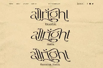 Allright – Fashionable font