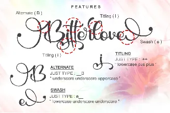 Bitterlove - Personal Use font