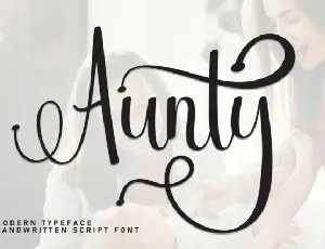 Aunty Calligraphy font