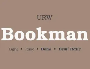 Bookman Slab Serif font