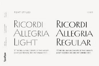 TT Ricordi Allegria Family font