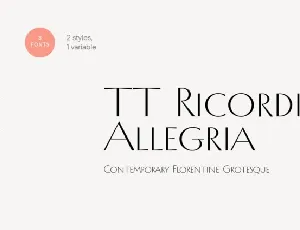 TT Ricordi Allegria Family font