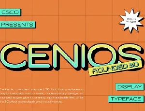 Cenios Rounded 3D font