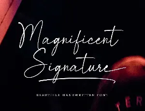 Magnificent Signature font