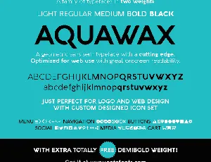 Aquawax font