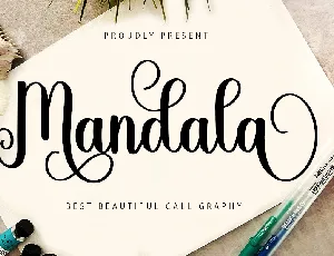 Mandala Calligraphy Typeface font