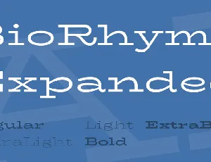 BioRhyme Expanded font