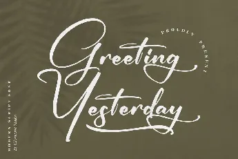 Greeting Yesterday font