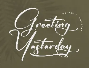 Greeting Yesterday font