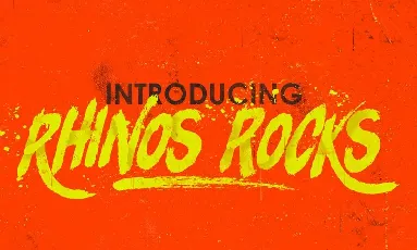 Rhinos Rocks Brush font